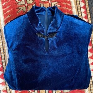 Velvet Blue Long Dress